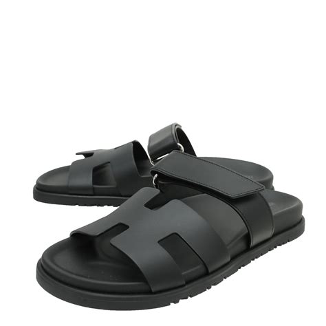 black hermes slides|hermes black chypre sandals.